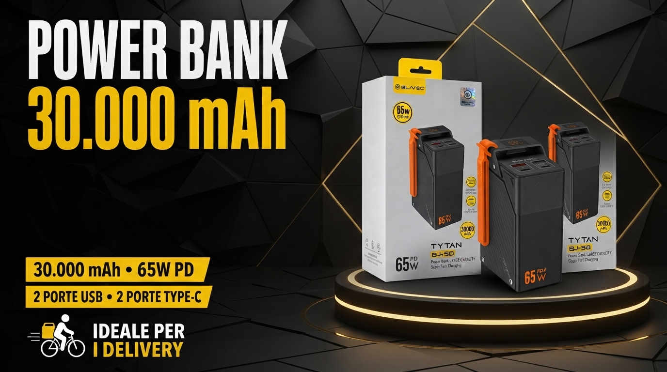 Energia Senza Limiti in Movimento: Scopri il Power Bank Tytan BJ-50 da 30.000 mAh da TS Corner