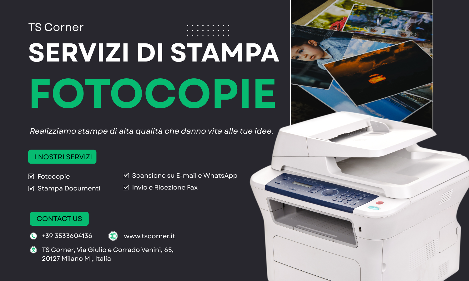 Servizi di Stampa, Fotocopie e Scansioni a NoLo: Benvenuti da TS Corner